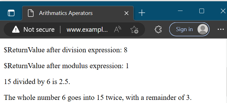 Division and modulus expressions