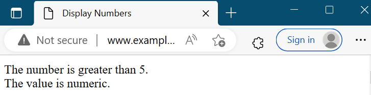 Boolean Values for Is_number() function web view