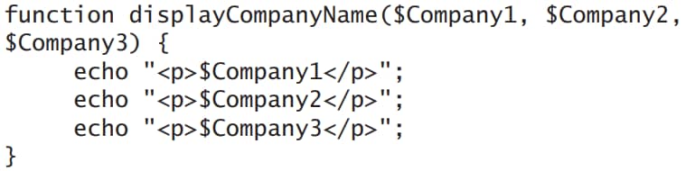 Function Parameters With Names Of Compenies