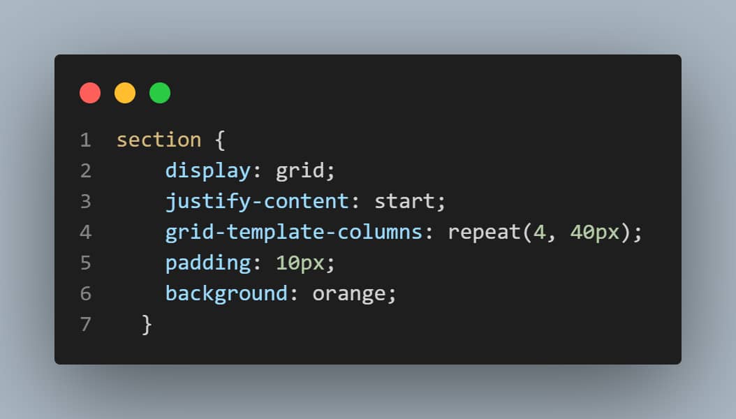 justify-content-start-code-veiw